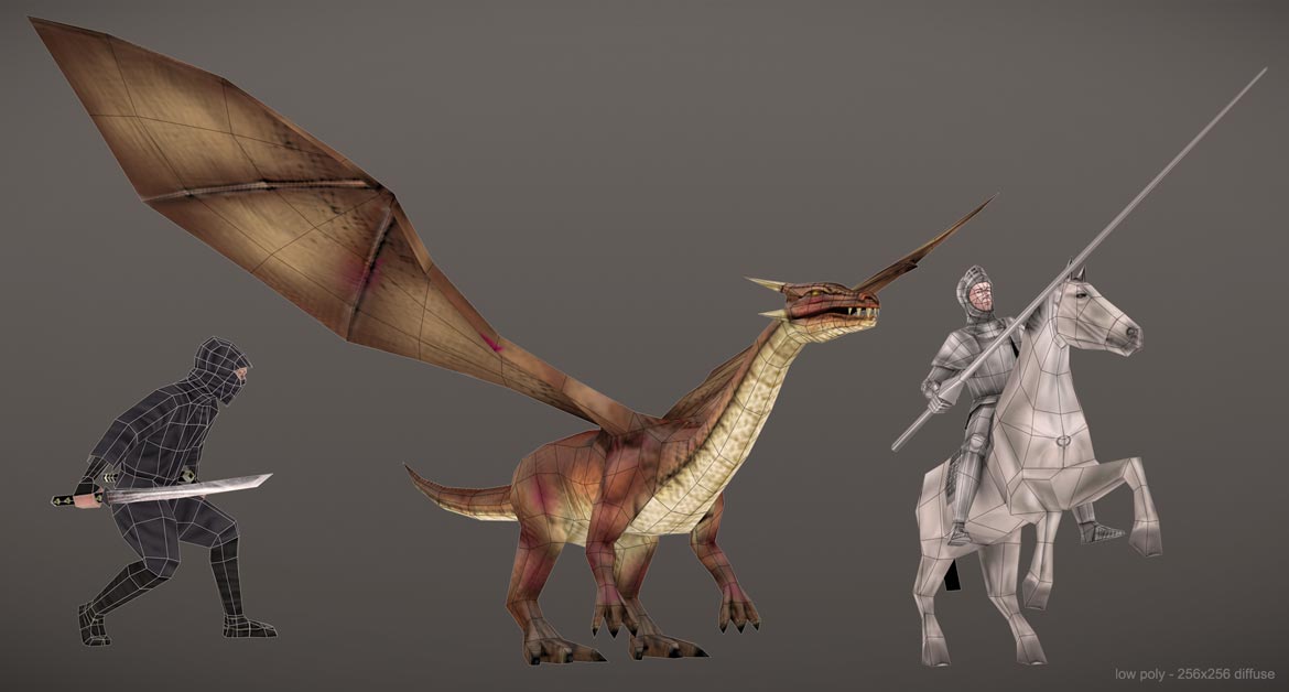 Dragon low poly model