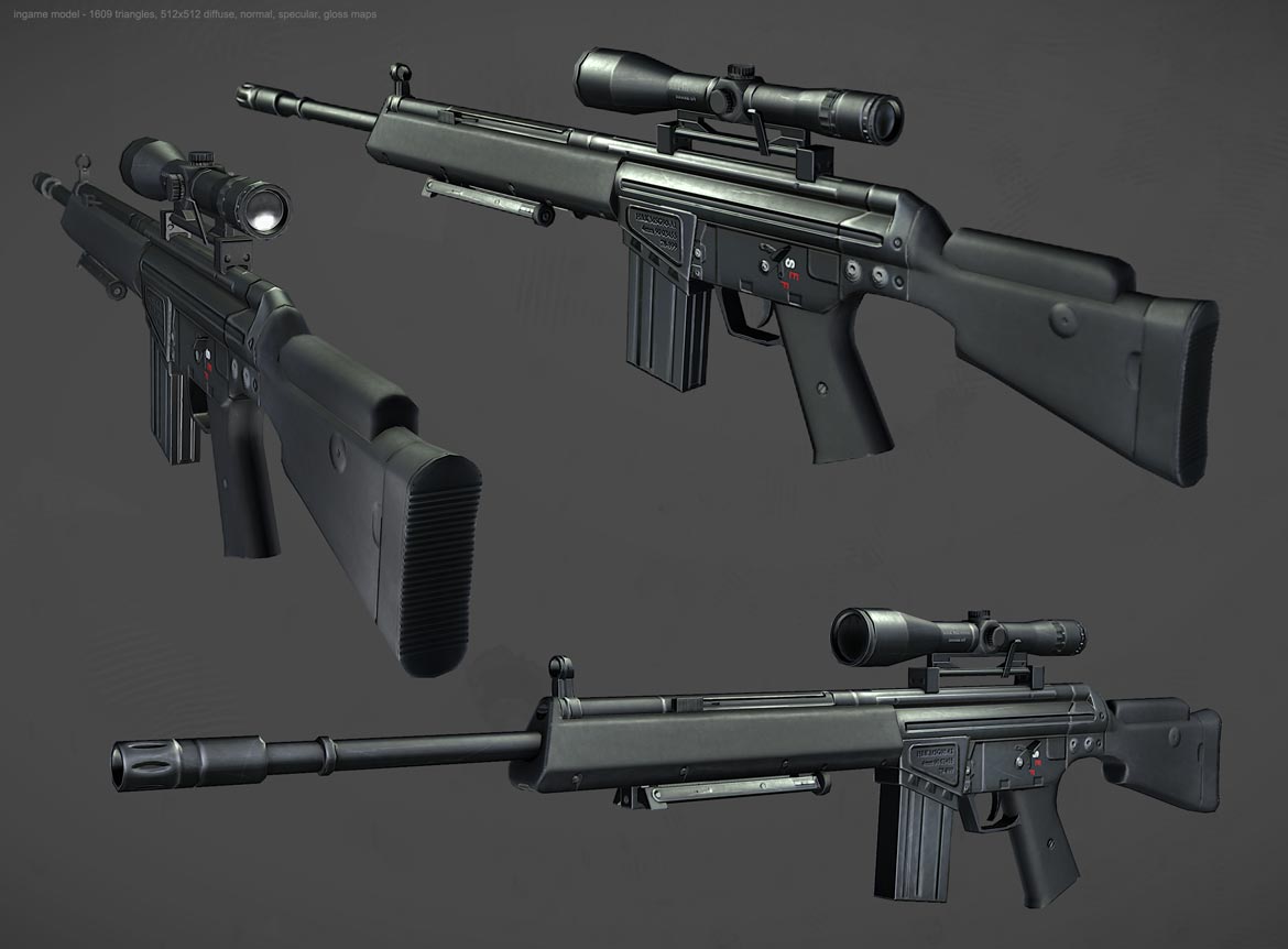 Sniper gun low poly