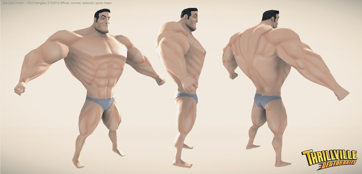 Bodybuilder model - low poly